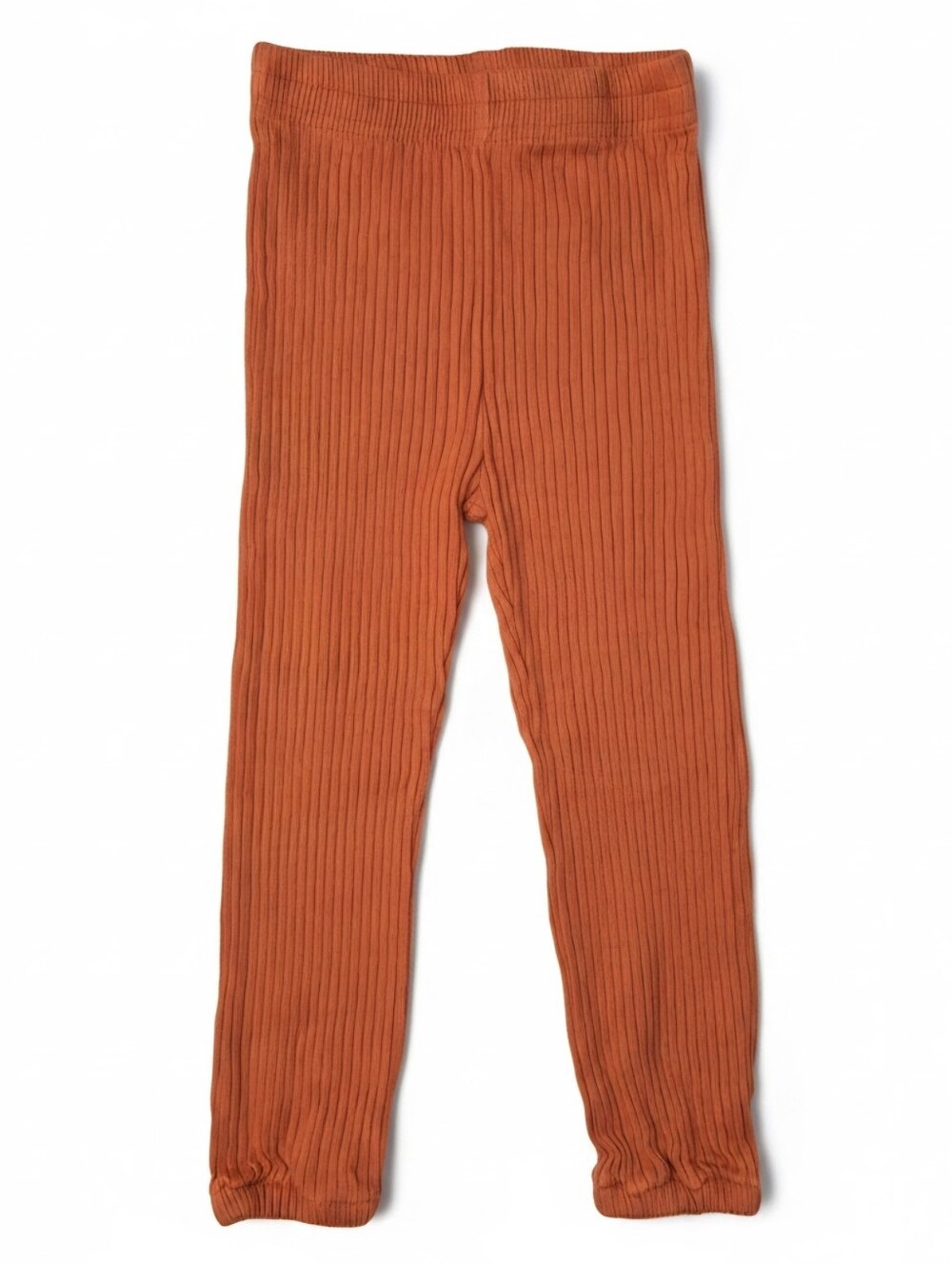 Kate Quinn Rust Orange Ribbed Organic Cotton Cuffed Leggings Pants Size 3T